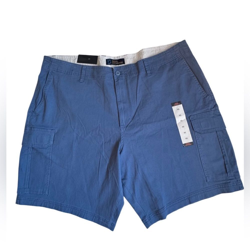 Regal Exchange Mens Shorts Blue Cargo Cotton SZ 46 NEW